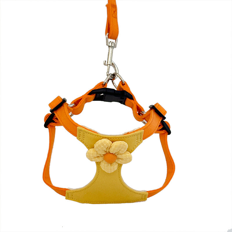 KFX-8922941 Small Dog Cloth Chest Harness with Leash for Comfortable Control