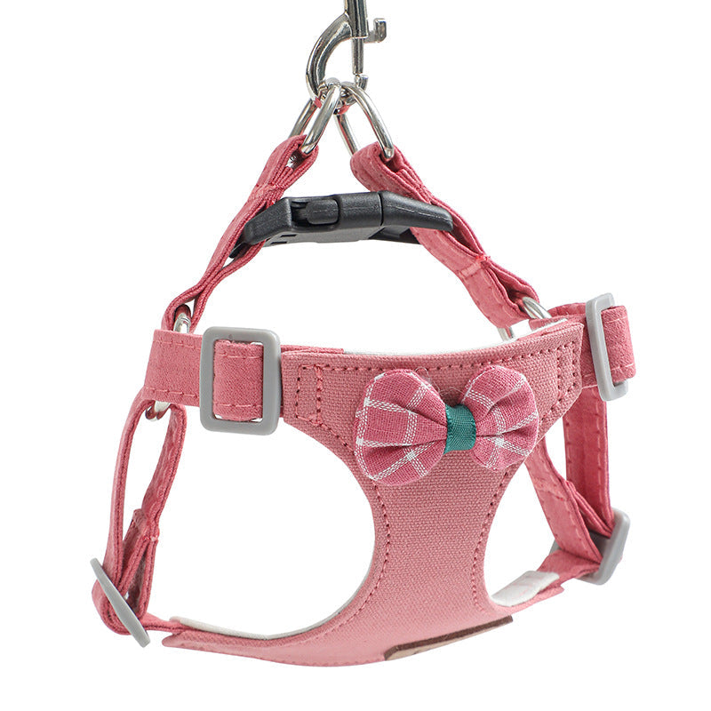KFX-8922941 Small Dog Cloth Chest Harness with Leash for Comfortable Control