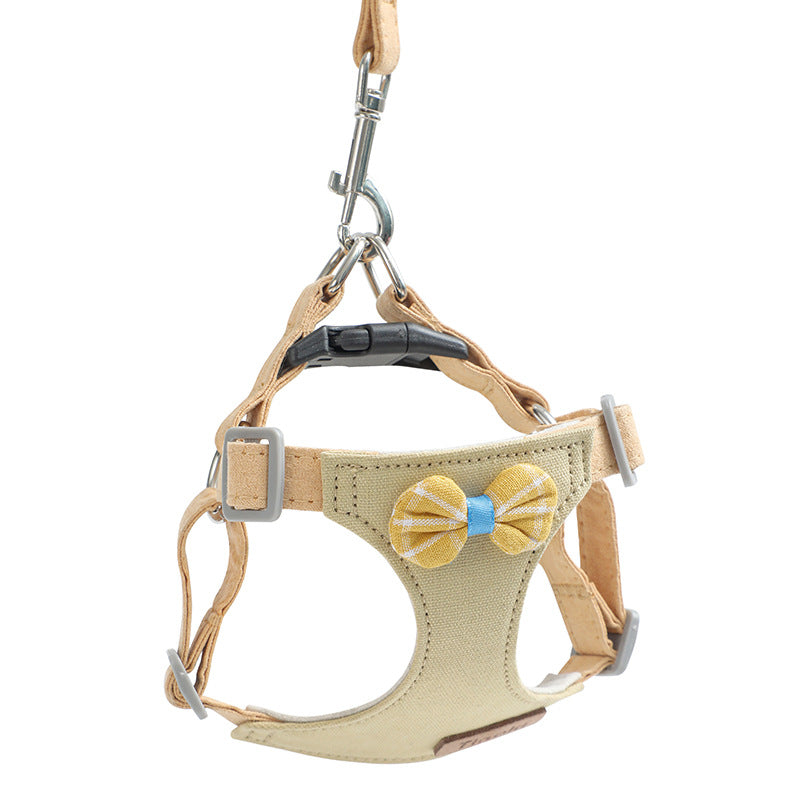 KFX-8922941 Small Dog Cloth Chest Harness with Leash for Comfortable Control