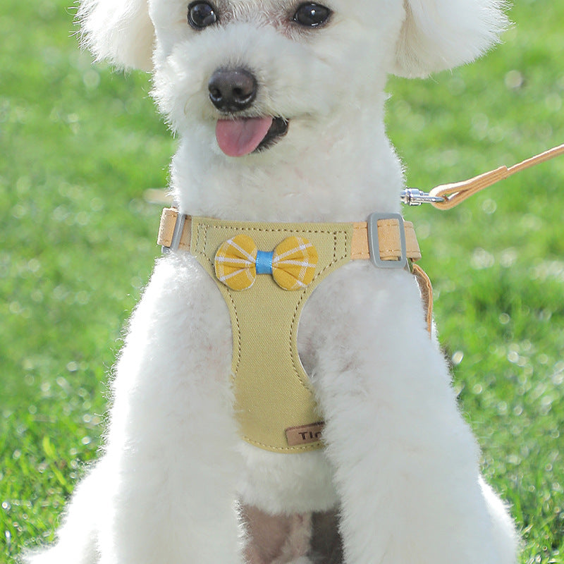 KFX-8922941 Small Dog Cloth Chest Harness with Leash for Comfortable Control