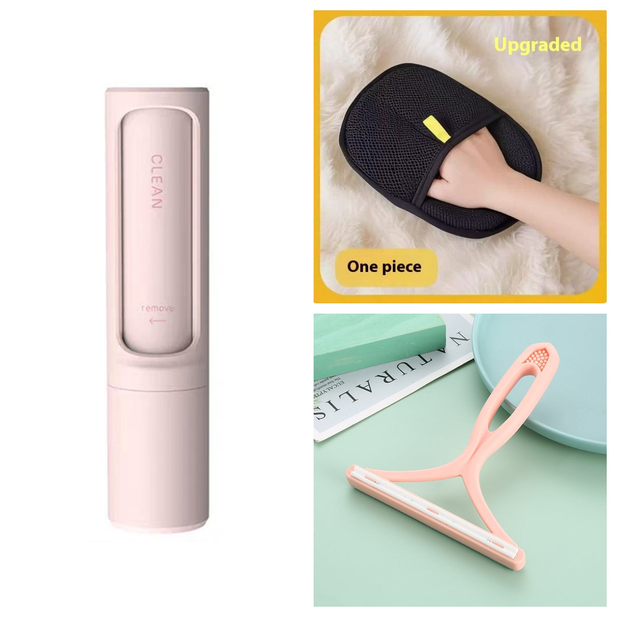 KFX-8931005 Reusable Pet Hair Remover Brush - Portable Self-Cleaning Lint Roller for Effective Fur and Dust Removal