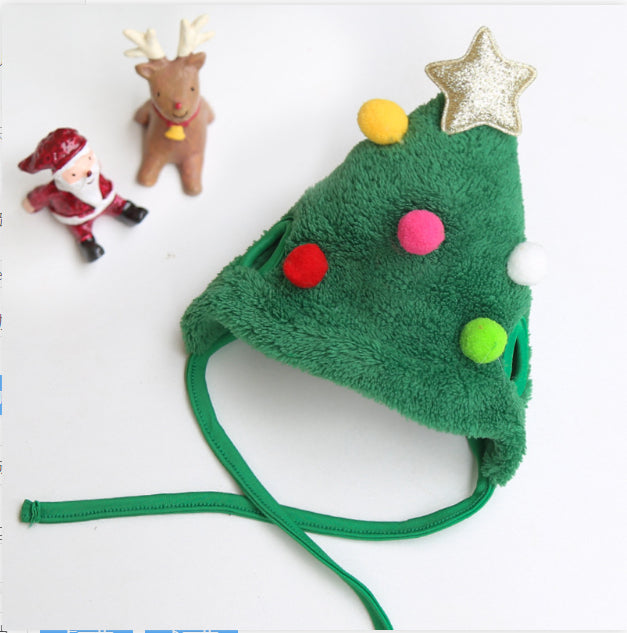 KFX-8933565 Pet Autumn and Winter Cartoon Clothes and Accessories - Saliva Towel and Hat Set