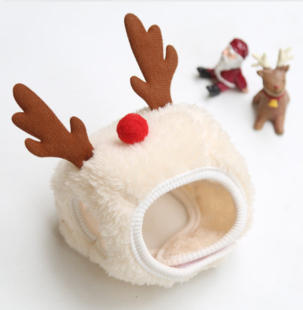 KFX-8933565 Pet Autumn and Winter Cartoon Clothes and Accessories - Saliva Towel and Hat Set