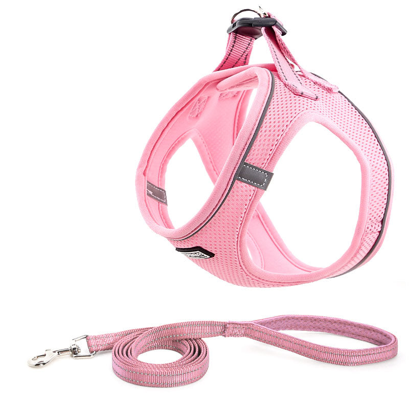 KFX-8934461 Reflective Dog Harness and Leash Set - Lightweight, Breathable, Comfortable Design for All Dogs