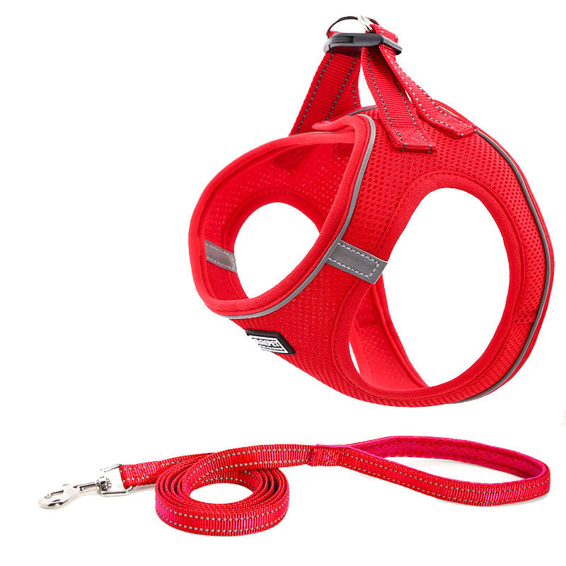 KFX-8934461 Reflective Dog Harness and Leash Set - Lightweight, Breathable, Comfortable Design for All Dogs