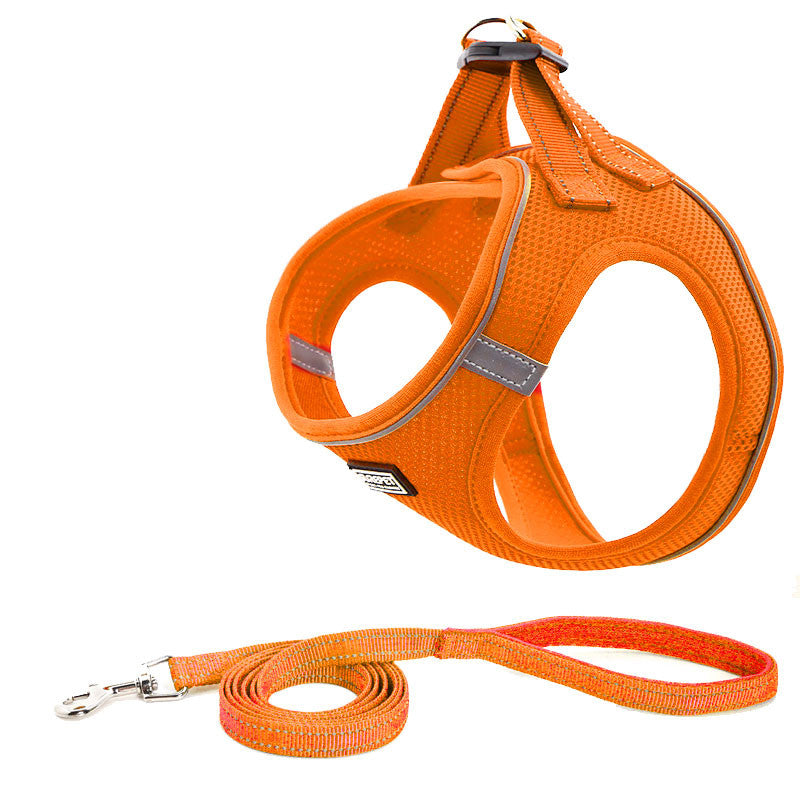 KFX-8934461 Reflective Dog Harness and Leash Set - Lightweight, Breathable, Comfortable Design for All Dogs