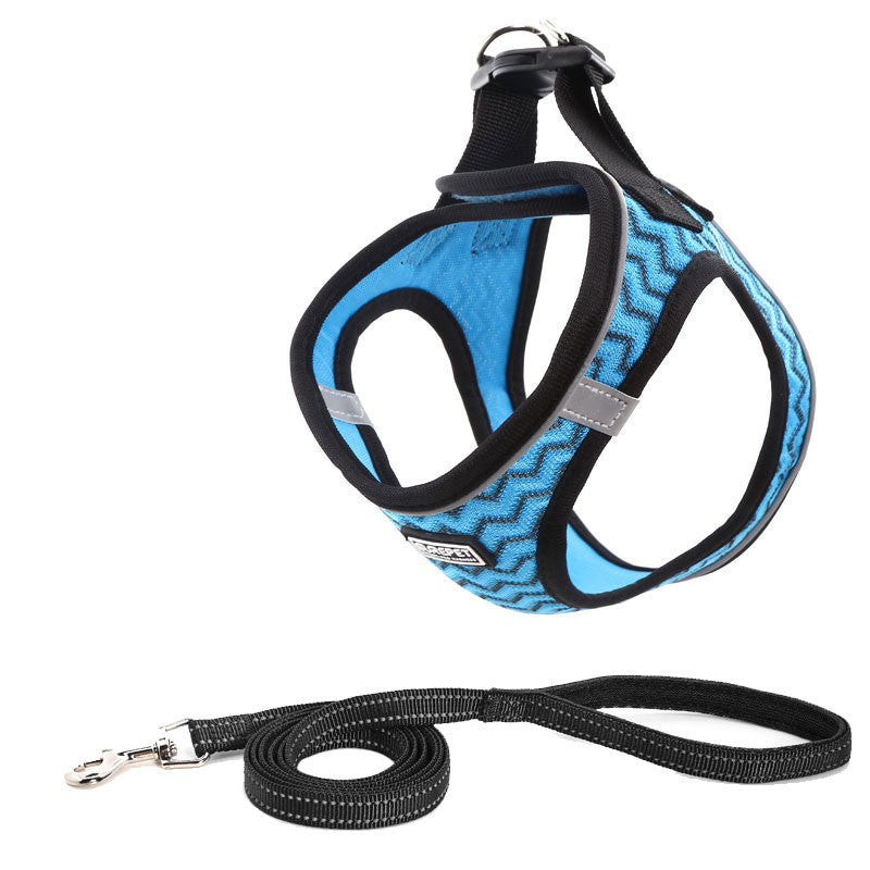 KFX-8934461 Reflective Dog Harness and Leash Set - Lightweight, Breathable, Comfortable Design for All Dogs