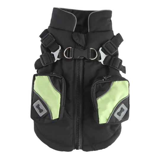 KFX-8934845 Warm Cotton-Padded Pet Jacket with Zipper for Winter - Multiple Colors & Sizes Available