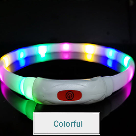 KFX-8937149 Luminous Silicone Pet Collar in Multiple Colors and Sizes