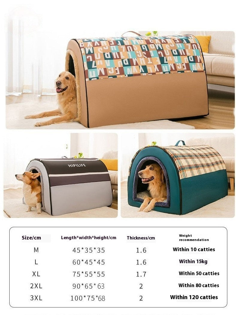 KFX-8939197 Four Seasons Universal Removable and Washable Dog Kennel – Available in Fashion Brown, Nordic Gray, and Gentleman Plaid Blue