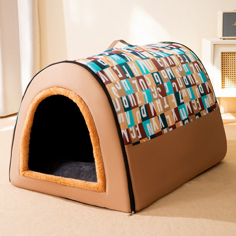 KFX-8939197 Four Seasons Universal Removable and Washable Dog Kennel – Available in Fashion Brown, Nordic Gray, and Gentleman Plaid Blue
