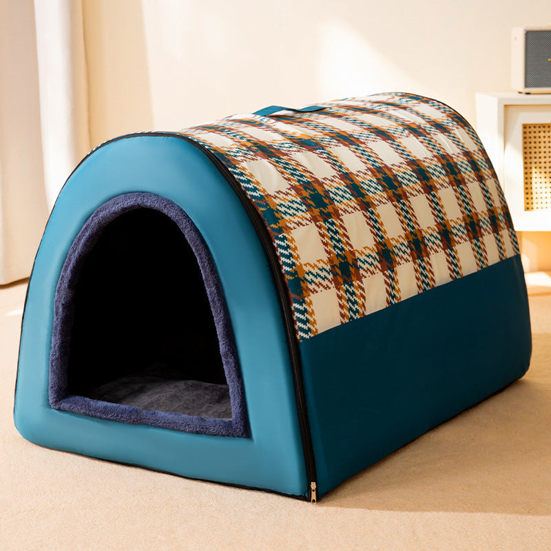 KFX-8939197 Four Seasons Universal Removable and Washable Dog Kennel – Available in Fashion Brown, Nordic Gray, and Gentleman Plaid Blue