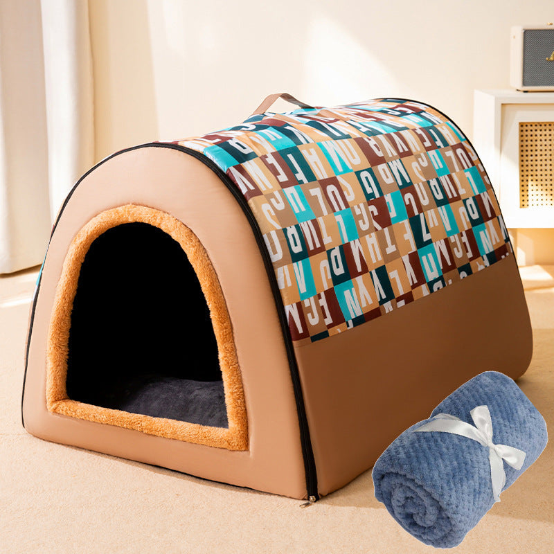 KFX-8939197 Four Seasons Universal Removable and Washable Dog Kennel – Available in Fashion Brown, Nordic Gray, and Gentleman Plaid Blue