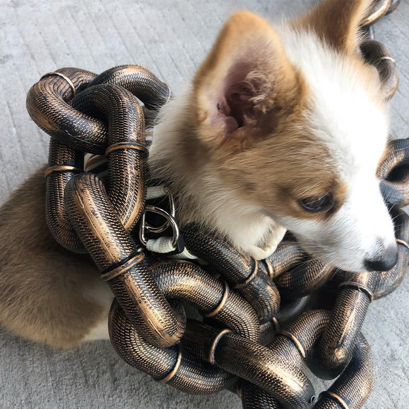 KFX-8940733 Durable Thick Dog Leash with Iron Chain and Various Connection Options