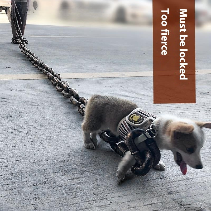KFX-8940733 Durable Thick Dog Leash with Iron Chain and Various Connection Options