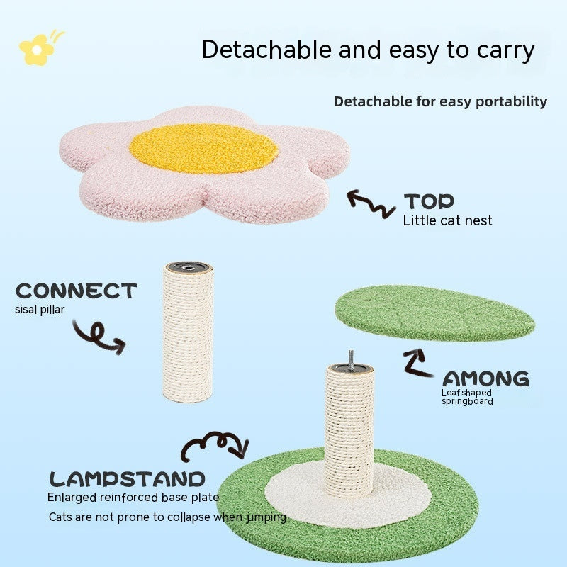 KFX-8941117 Peach Blossom Cat Climbing Frame with Integrated Nest and Sisal Scratch Board
