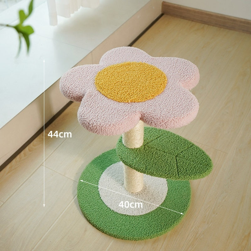 KFX-8941117 Peach Blossom Cat Climbing Frame with Integrated Nest and Sisal Scratch Board