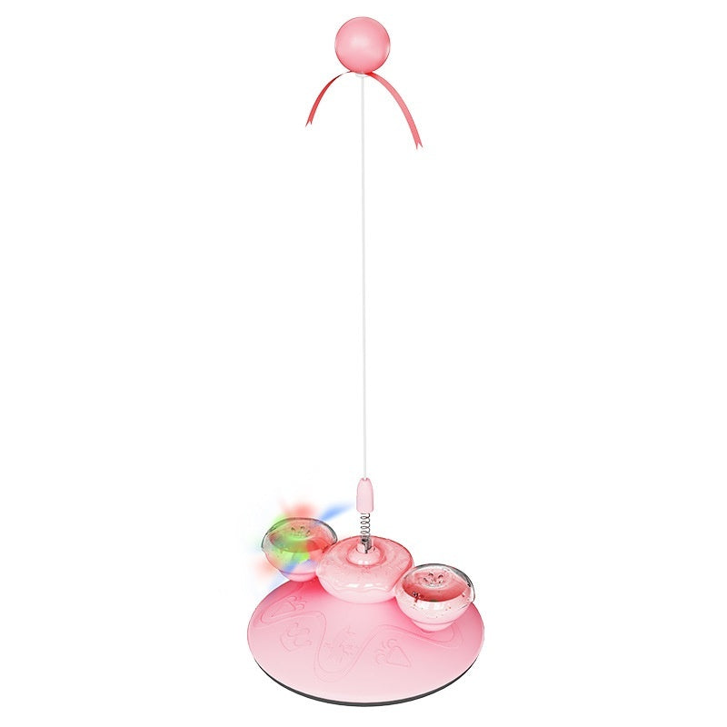 KFX-8941757 Donut Cat Teaser Toy for Fun and Boredom Relief - Plastic in Yellow and Pink