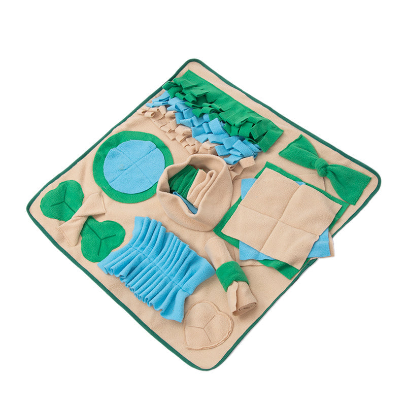 KFX-8942397 Interactive Snuffle Mat for Dogs - Nosework Feeding Blanket for Foraging and Enrichment| 60x60cm Polar Fleece