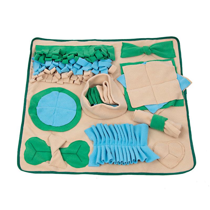 KFX-8942397 Interactive Snuffle Mat for Dogs - Nosework Feeding Blanket for Foraging and Enrichment| 60x60cm Polar Fleece