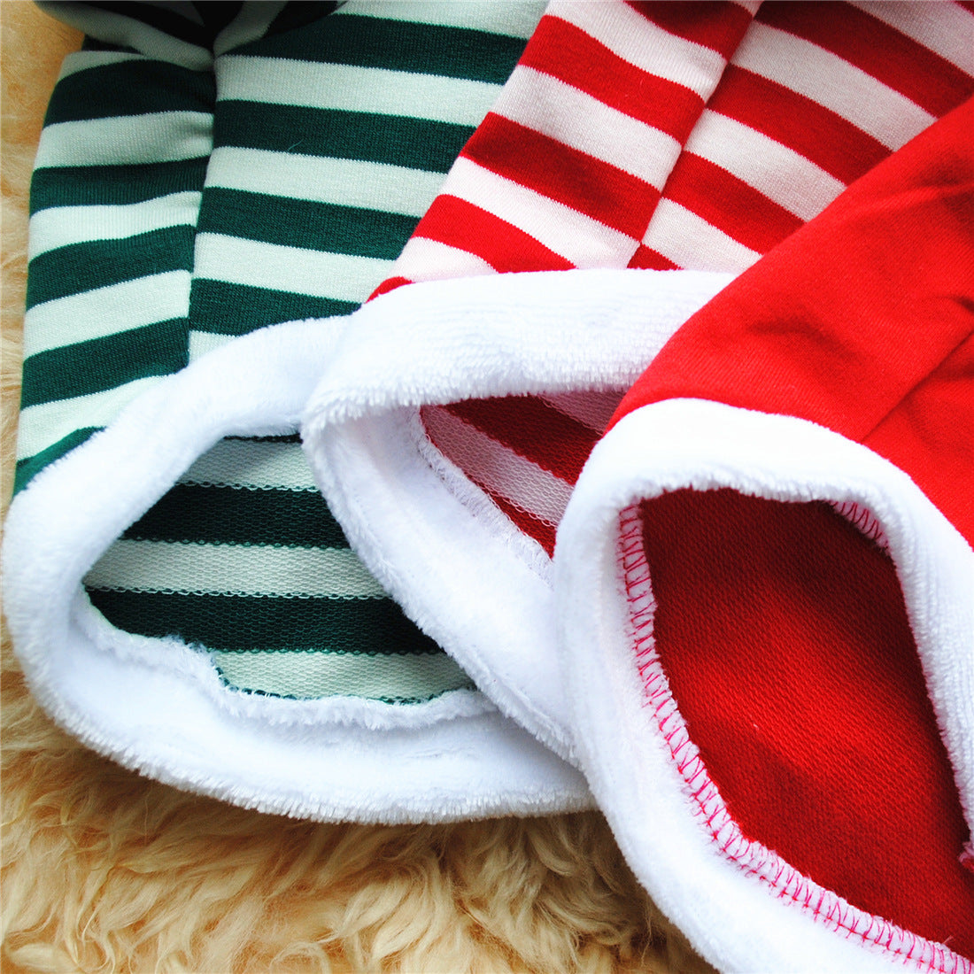 KFX-8945981 Christmas Dog Holiday Dress with Hairy Border in Cotton Terry Fabric