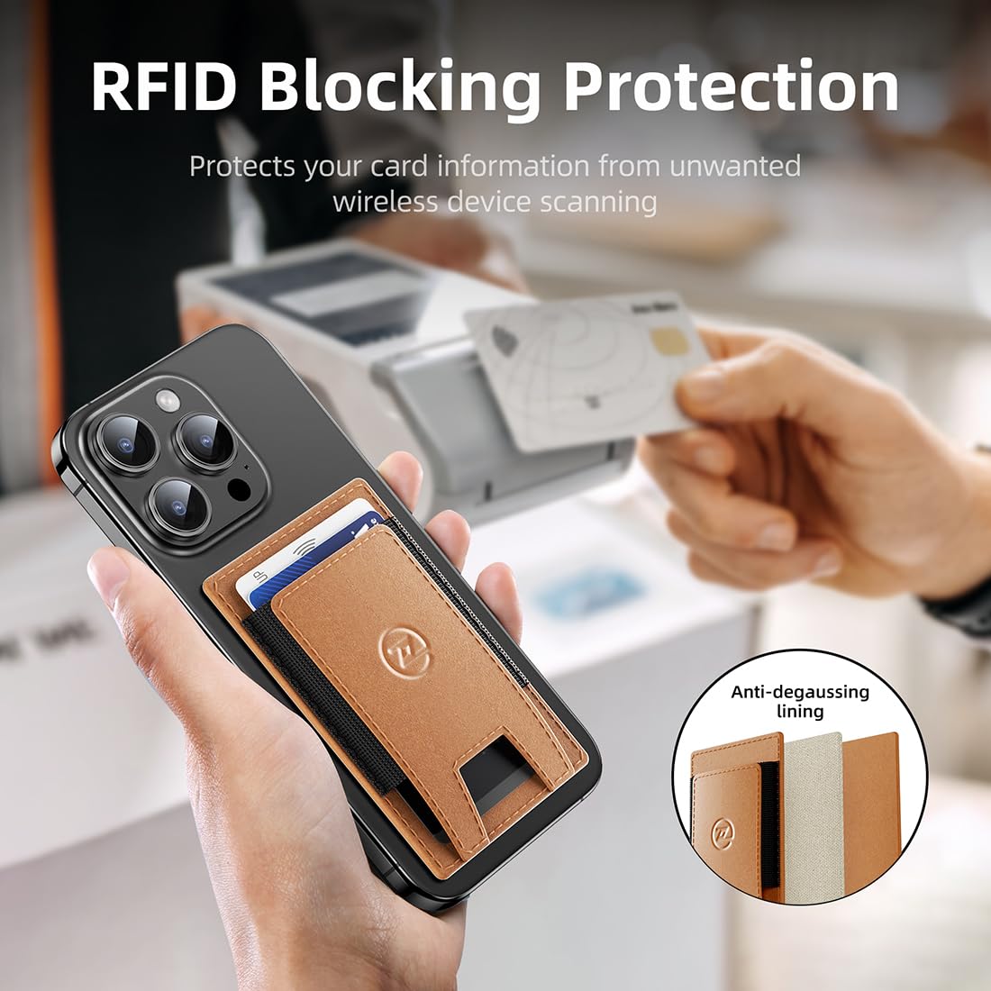 KFX-8946749 2 In 1 Smart Leather Wallet for Men with RFID Blocking, Detachable Magnetic Card Holder and Easy Access Mechanism