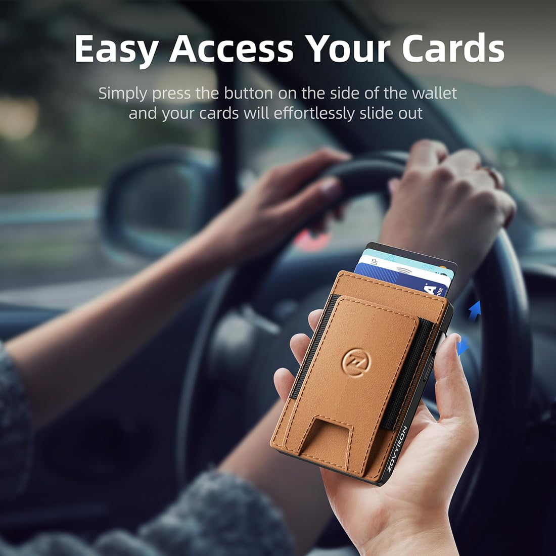 KFX-8946749 2 In 1 Smart Leather Wallet for Men with RFID Blocking, Detachable Magnetic Card Holder and Easy Access Mechanism