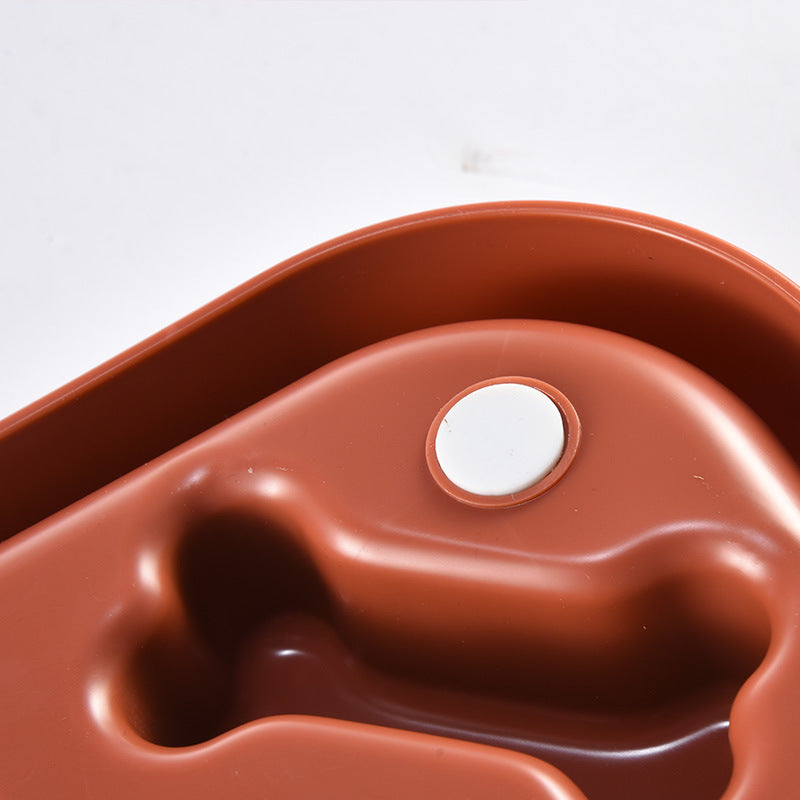 KFX-8946877 Slow Feed Pet Bowl for Puppies - Anti-Choking Design, Bone Shape, 20x4.5 cm