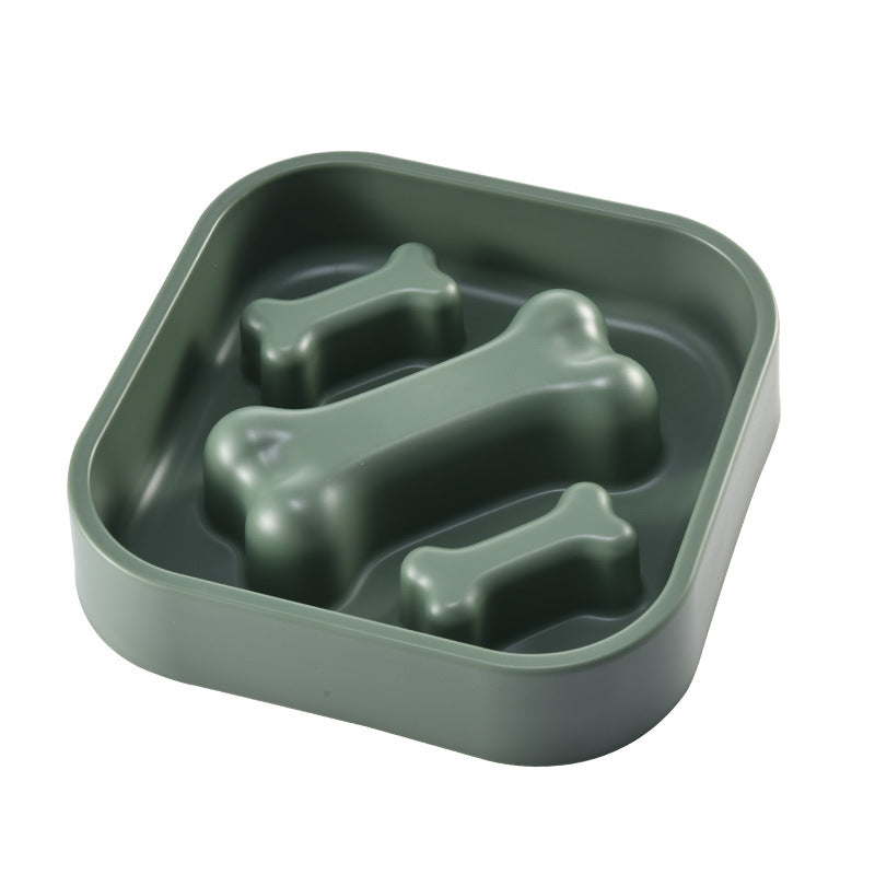 KFX-8946877 Slow Feed Pet Bowl for Puppies - Anti-Choking Design, Bone Shape, 20x4.5 cm