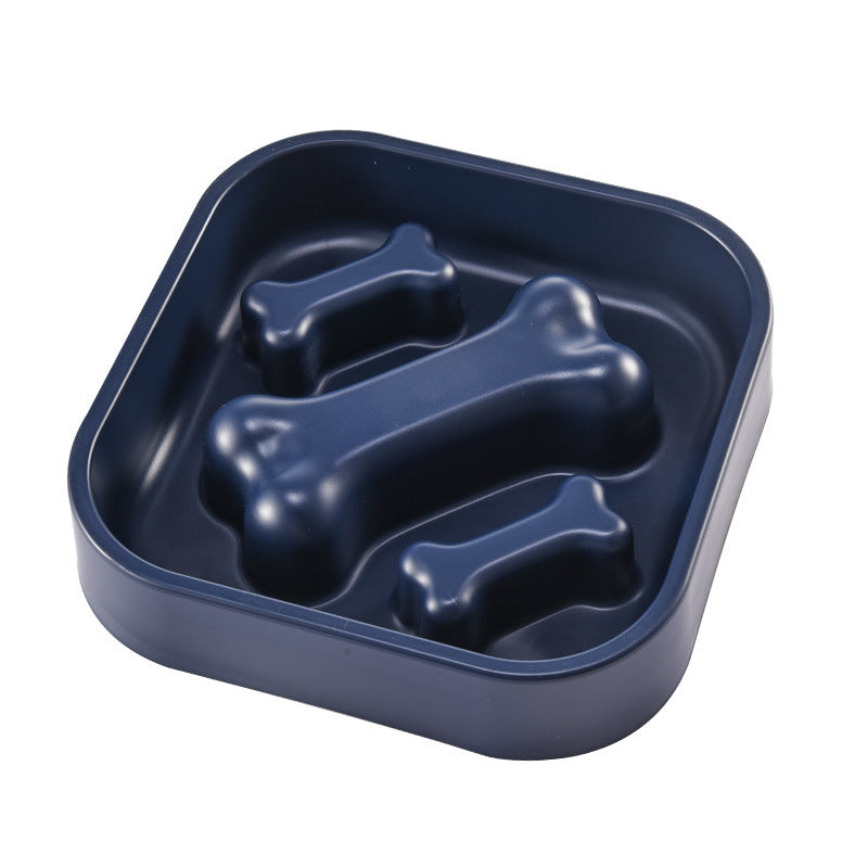 KFX-8946877 Slow Feed Pet Bowl for Puppies - Anti-Choking Design, Bone Shape, 20x4.5 cm