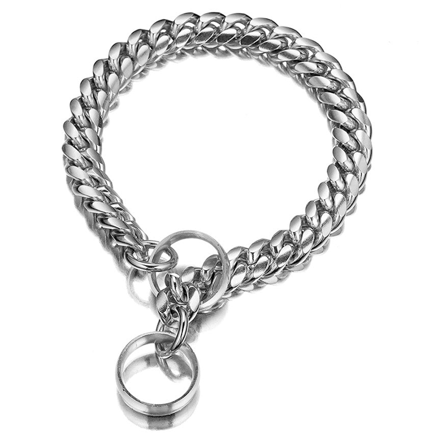 KFX-8948669 Durable 14mm Titanium Steel Chain Dog Collar - Custom Lengths Available
