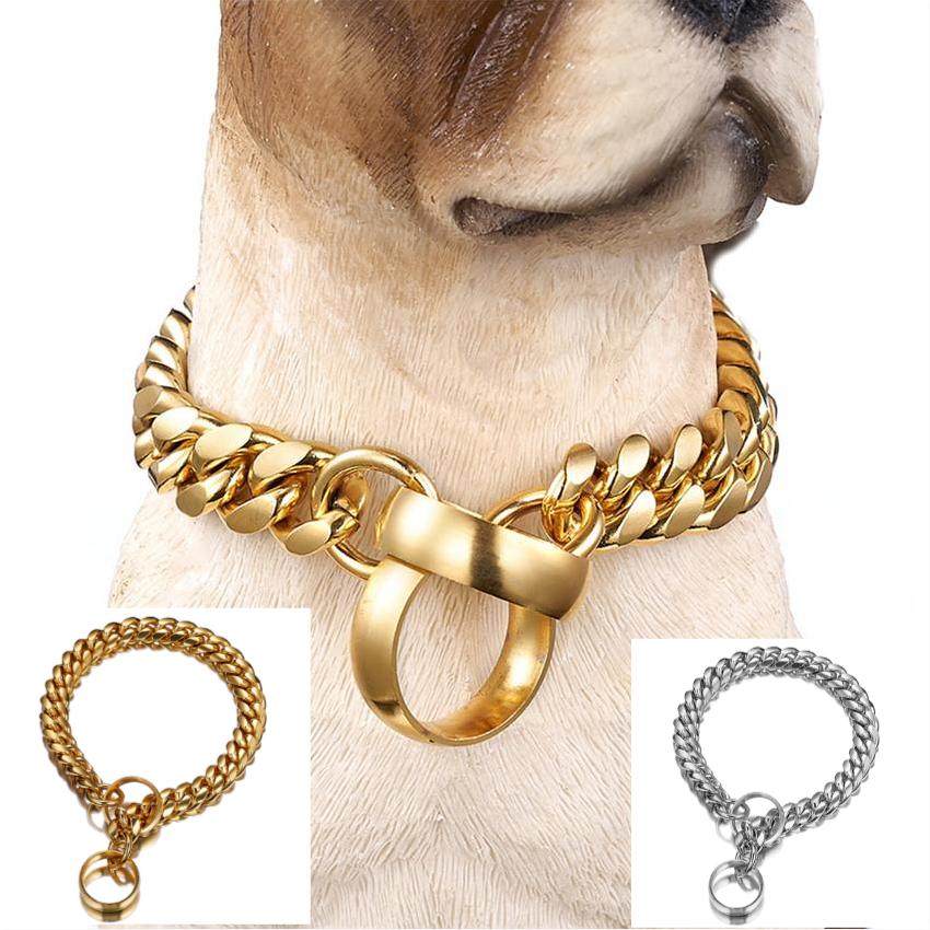 KFX-8948669 Durable 14mm Titanium Steel Chain Dog Collar - Custom Lengths Available