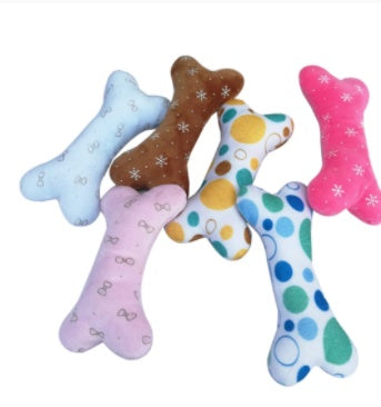 KFX-8951485 Plush Dog & Cat Toy - Bite Resistant Vocal Bone in Random Color
