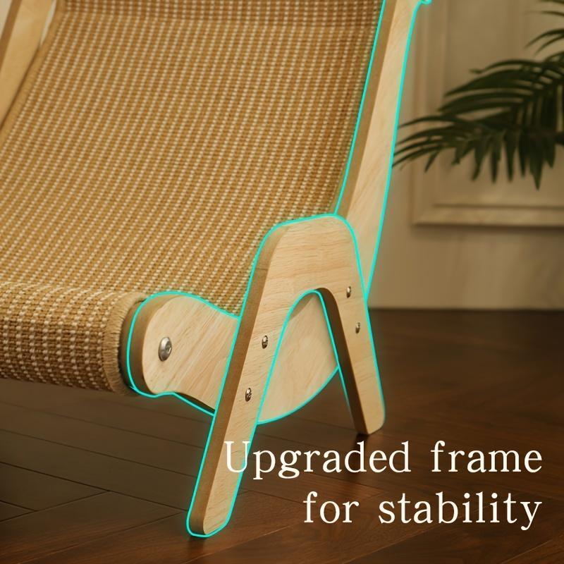 KFX-8952125 2-in-1 Durable Linen Cat Hammock and Scratching Post for All Seasons