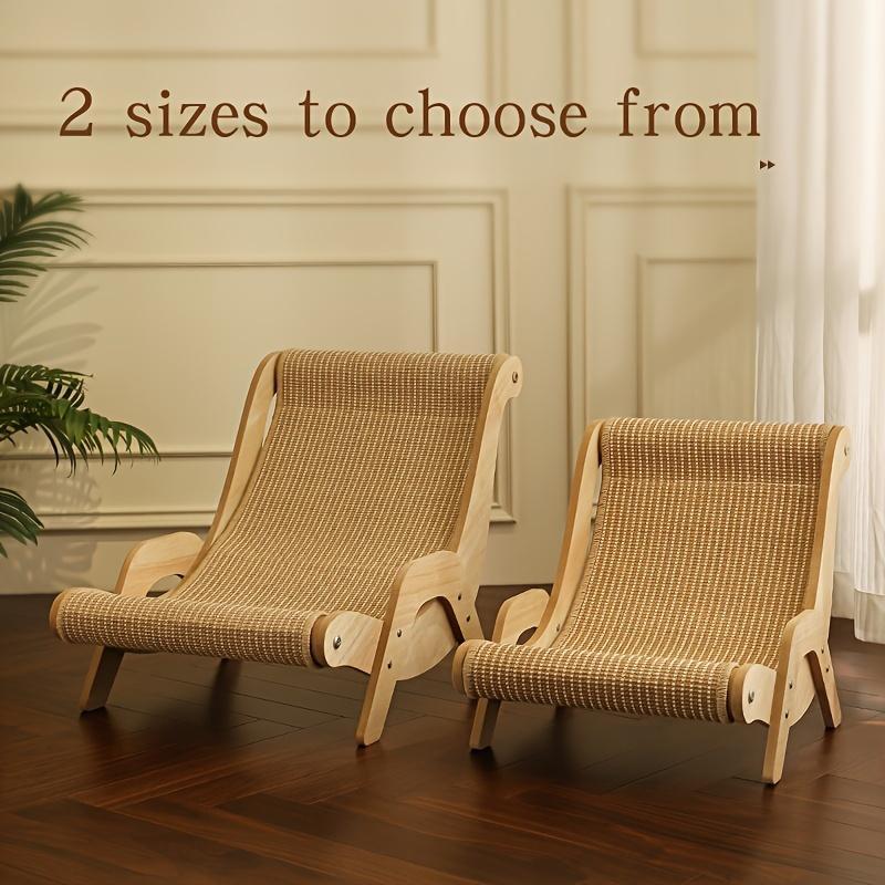 KFX-8952125 2-in-1 Durable Linen Cat Hammock and Scratching Post for All Seasons