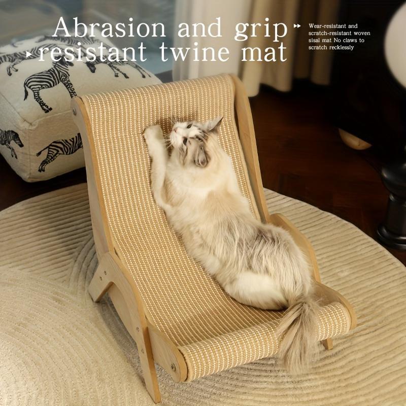 KFX-8952125 2-in-1 Durable Linen Cat Hammock and Scratching Post for All Seasons