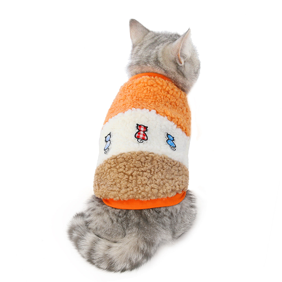 KFX-8953021 Cotton Stitching Vest for Pets - Stylish Autumn and Winter Clothing in Orange and Pink, Available in Sizes S to XL