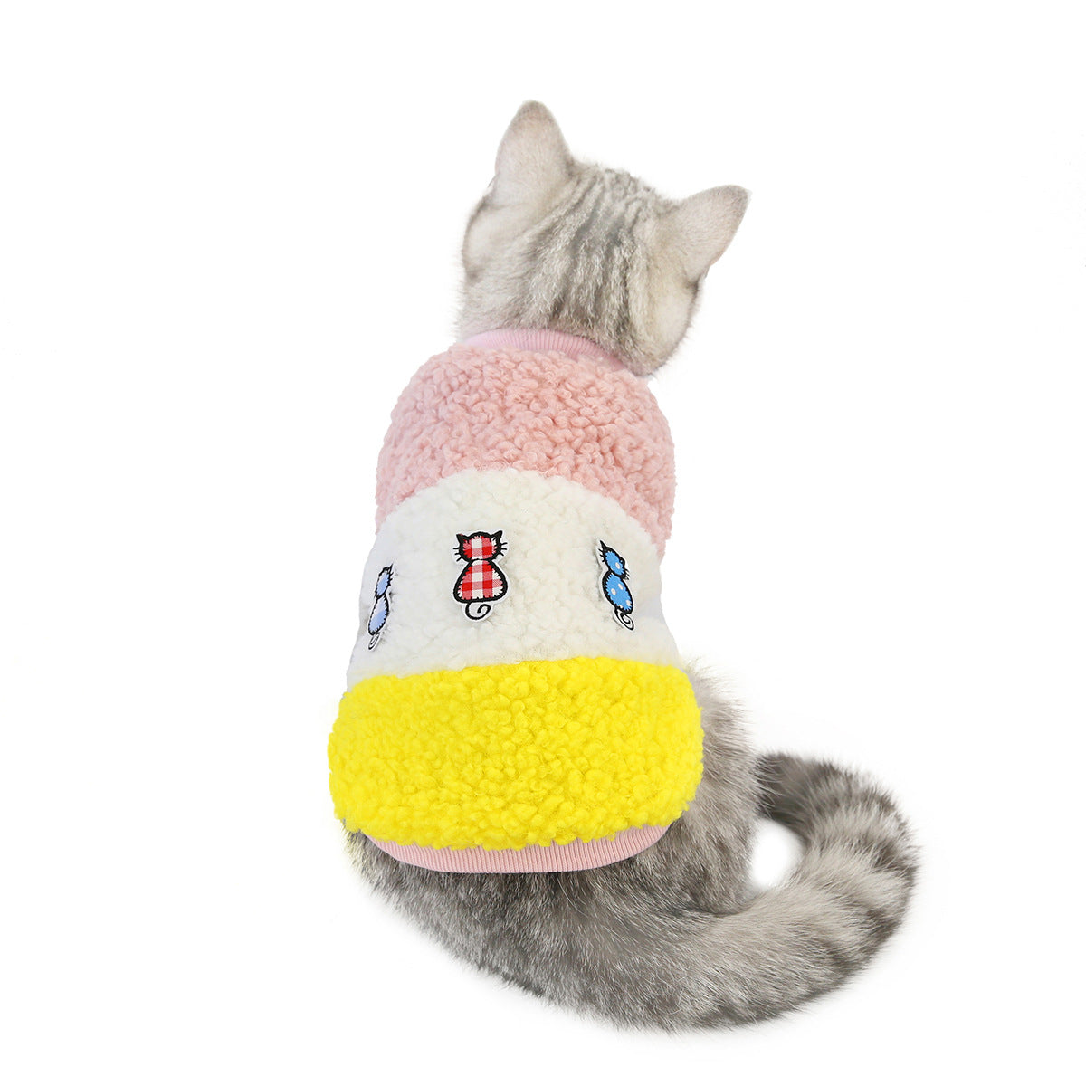 KFX-8953021 Cotton Stitching Vest for Pets - Stylish Autumn and Winter Clothing in Orange and Pink, Available in Sizes S to XL