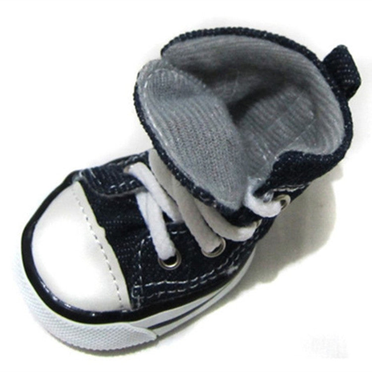 KFX-8953277 Breathable Comfortable Dog Shoes - Antiskid & Wear-Resistant Cowboy Canvas Slippers
