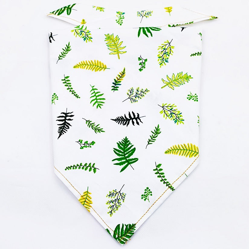 KFX-8954045 Fruit Green Leaf Cotton Pet Scarf and Drool Towel for Small to Large Dogs and Cats