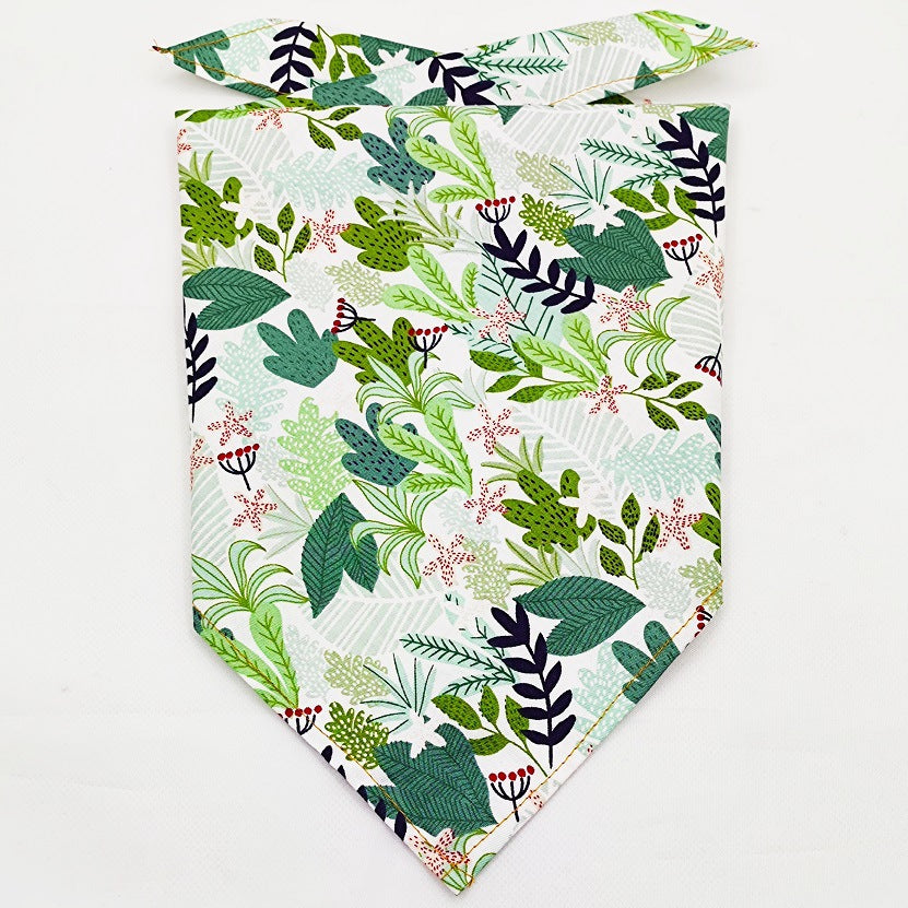 KFX-8954045 Fruit Green Leaf Cotton Pet Scarf and Drool Towel for Small to Large Dogs and Cats