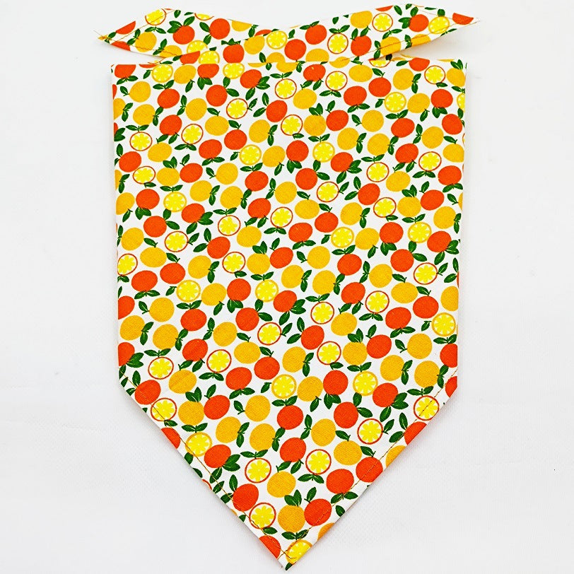 KFX-8954045 Fruit Green Leaf Cotton Pet Scarf and Drool Towel for Small to Large Dogs and Cats