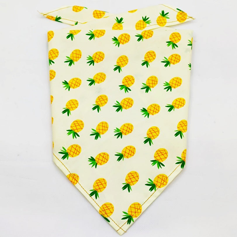 KFX-8954045 Fruit Green Leaf Cotton Pet Scarf and Drool Towel for Small to Large Dogs and Cats
