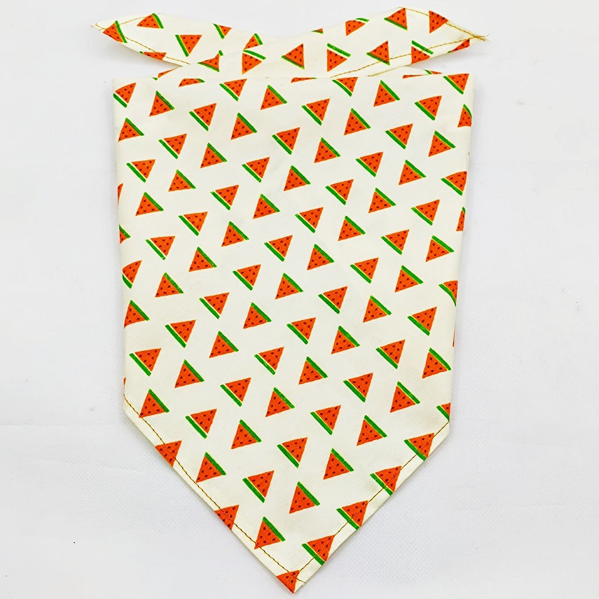KFX-8954045 Fruit Green Leaf Cotton Pet Scarf and Drool Towel for Small to Large Dogs and Cats