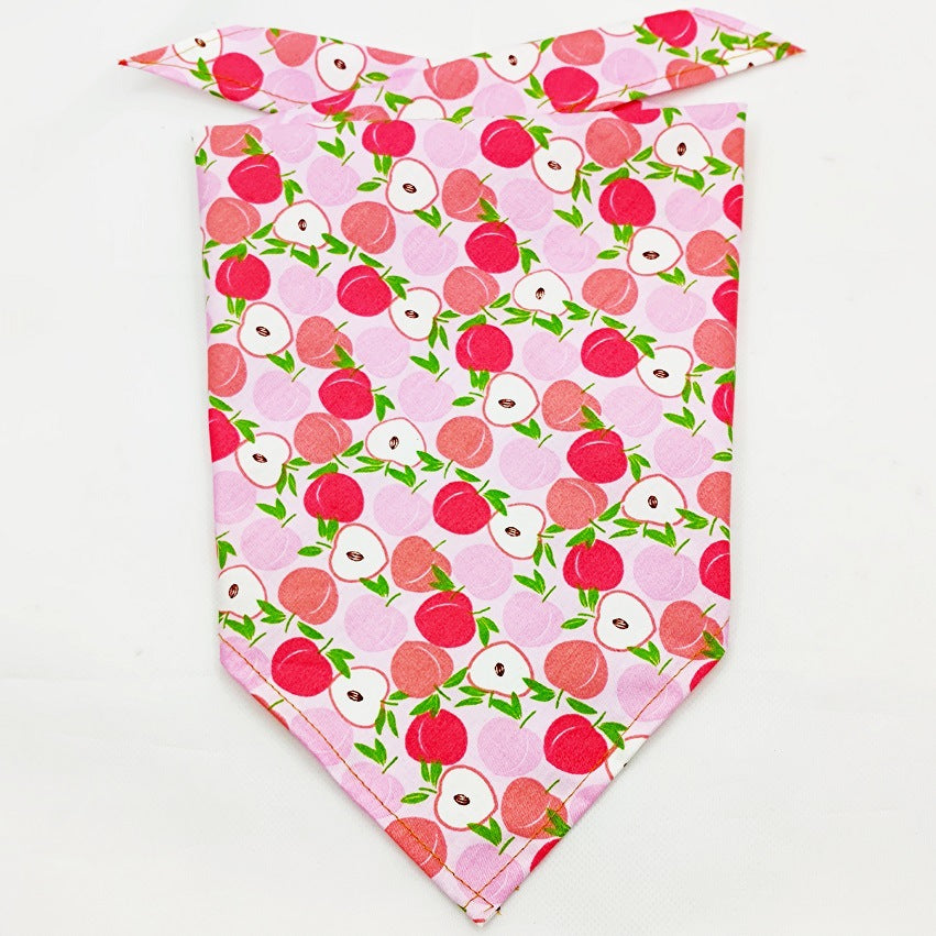KFX-8954045 Fruit Green Leaf Cotton Pet Scarf and Drool Towel for Small to Large Dogs and Cats
