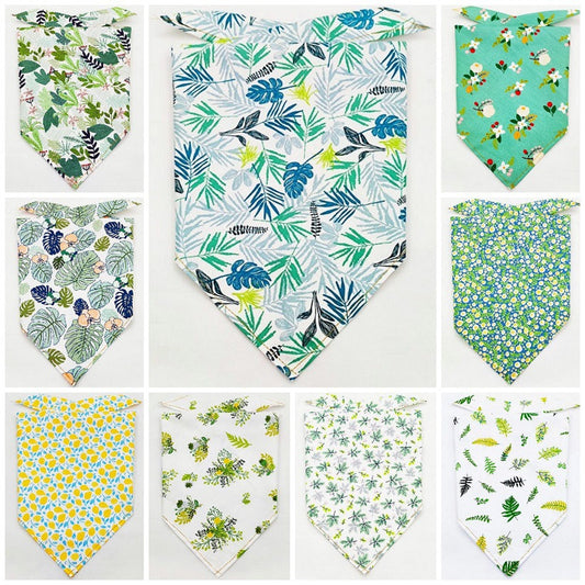 KFX-8954045 Fruit Green Leaf Cotton Pet Scarf and Drool Towel for Small to Large Dogs and Cats