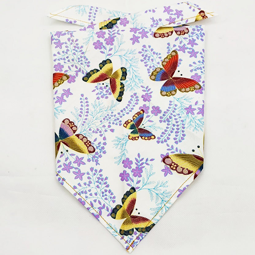KFX-8954045 Fruit Green Leaf Cotton Pet Scarf and Drool Towel for Small to Large Dogs and Cats