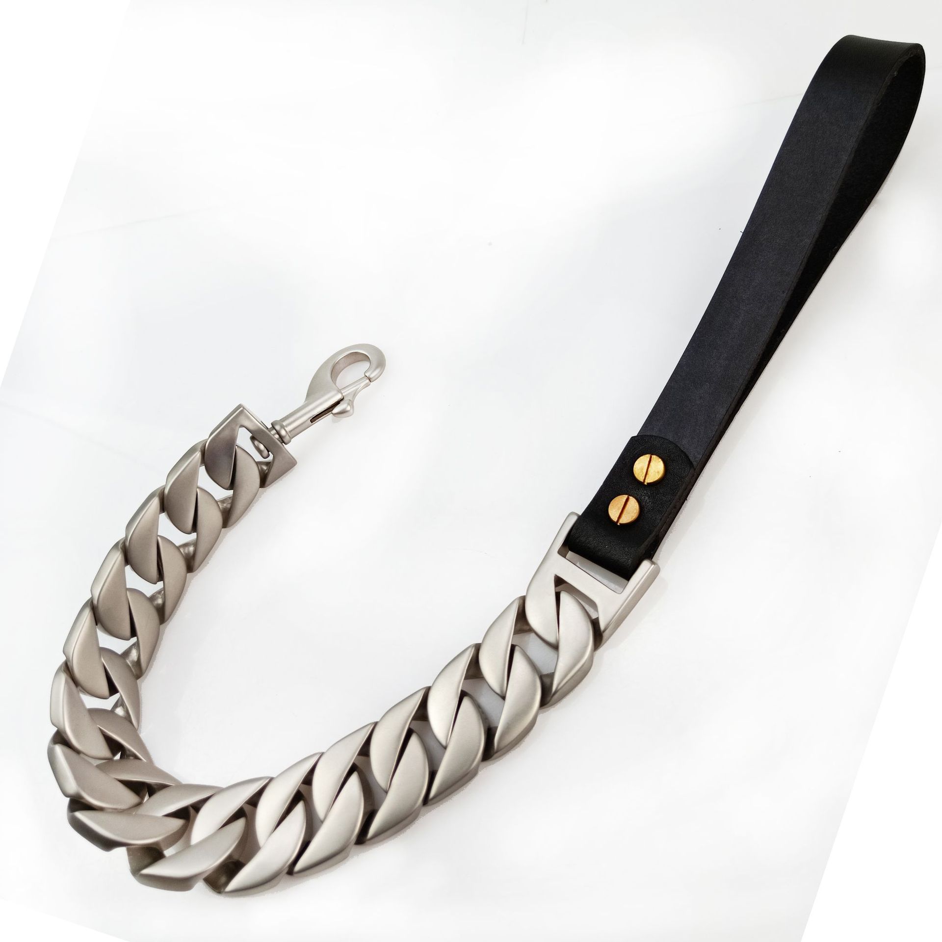 KFX-8956221 Stainless Steel Traction Chain with Sandblasted Black Handle - 32-Link, Scalable, Available in Multiple Colors