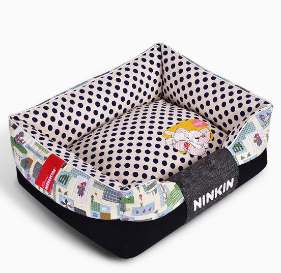KFX-8956477 Washable Cotton Dog Kennel with Removable Cover - Blue, Brown, Pink Options Available