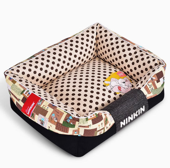 KFX-8956477 Washable Cotton Dog Kennel with Removable Cover - Blue, Brown, Pink Options Available